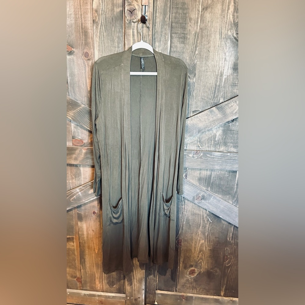 Savvi olive green long “missy” tunic